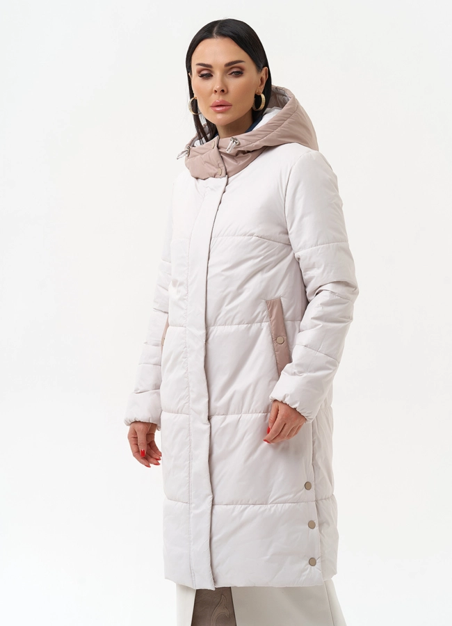 Женское утепленное полупальто с капюшоном модель № 30090 универмаг малина