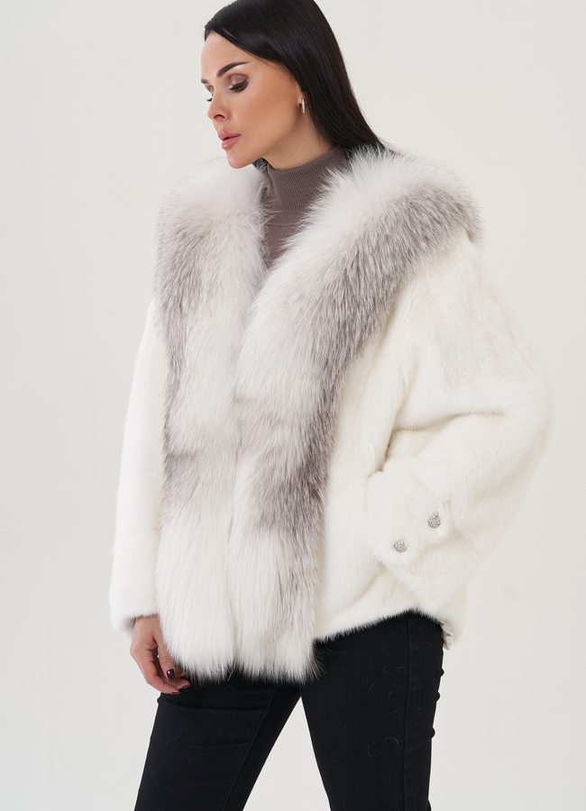 Короткая шуба из норки модель № 29466 в кредит