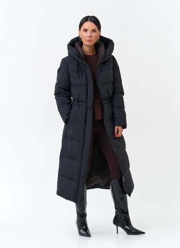 Женский пуховик с капюшоном фото