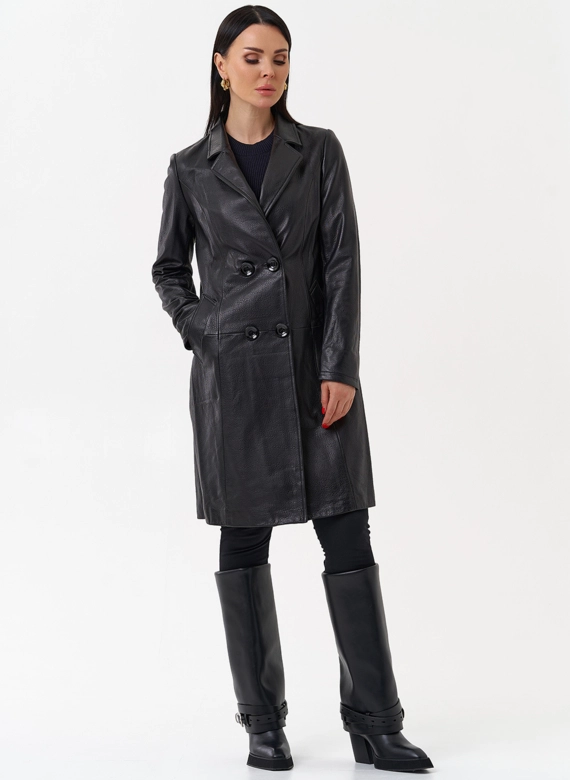 Плащ женский из натуральной кожи фото