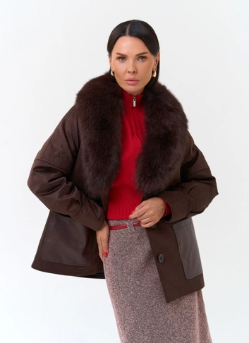 Женская куртка из эко замши фото