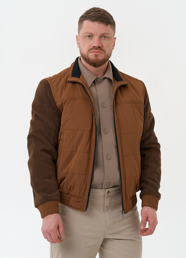 Мужская куртка бомбер коричневого цвета модель № 30271 универмаг малина