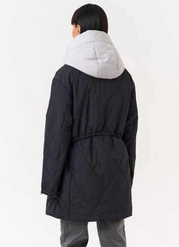 Женская удлиненная куртка со съемным капюшоном