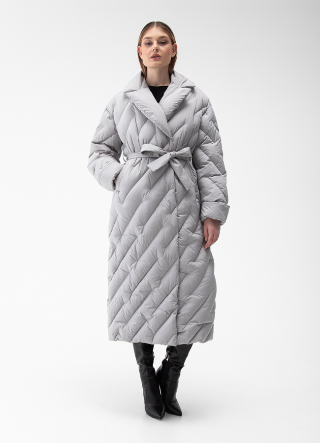 Женский пуховик с английским воротником модель № 28380 меха малина