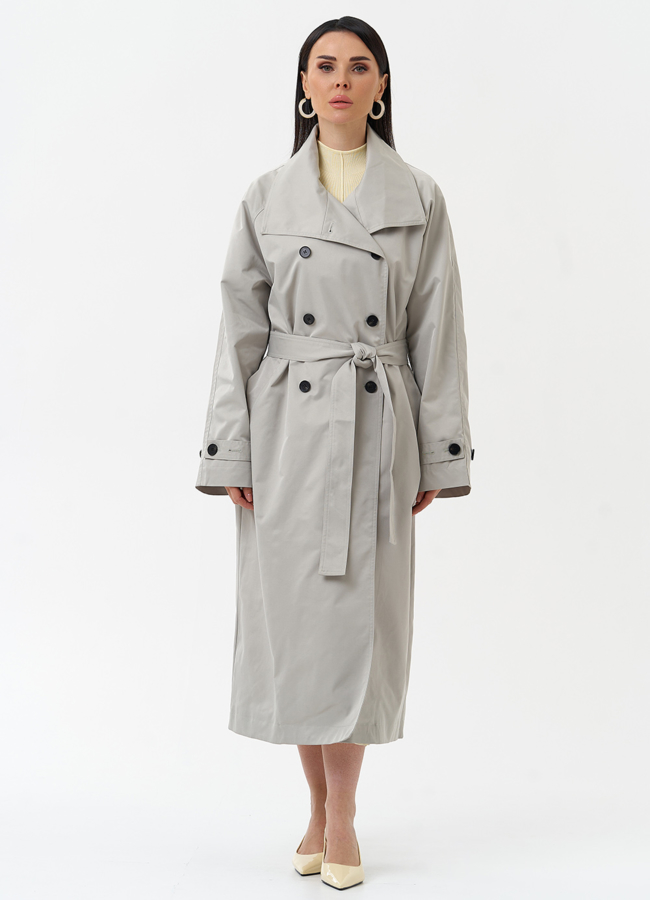 Длинный женский плащ  модель № 30269 универмаг малина