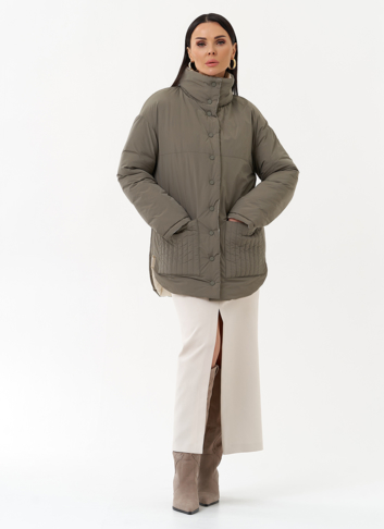 Женская двухсторонняя куртка с воротником стойкой