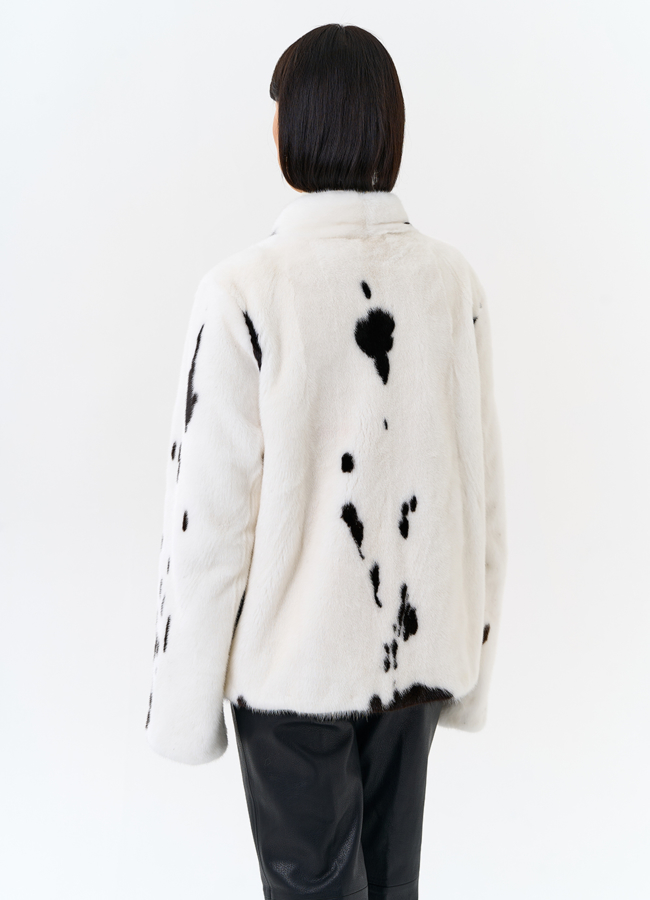 Жакет из меха норки в расцветке 