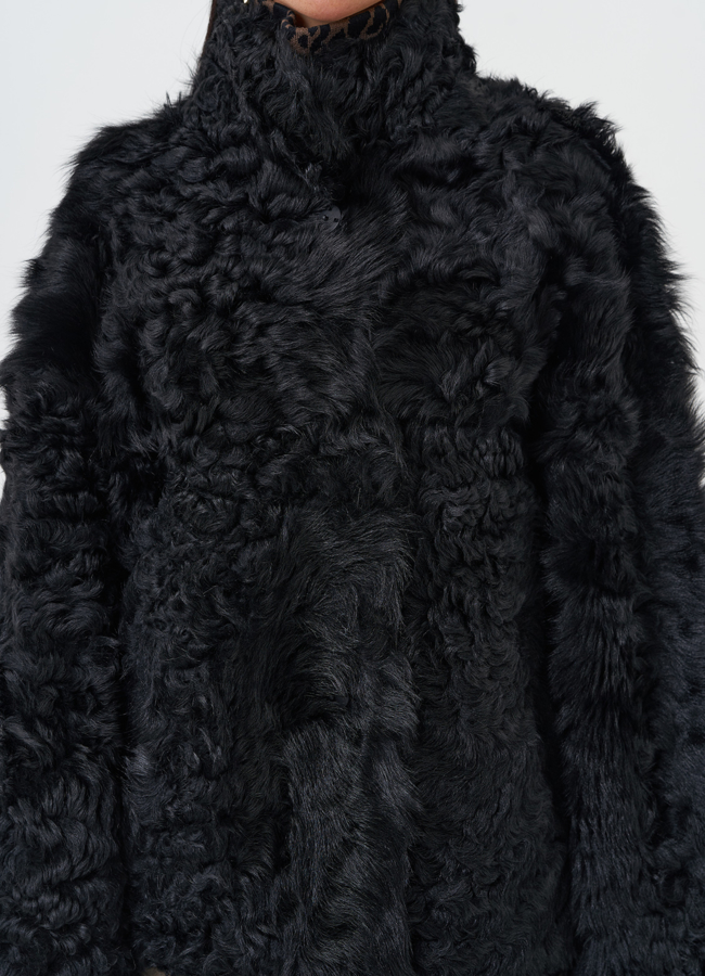 Женская двухсторонняя натуральная дубленка модель № 28422 универмаг малина