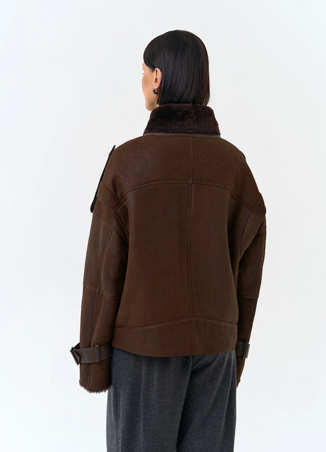 фото Женская дубленка из натурального меха модель № 31356 фото