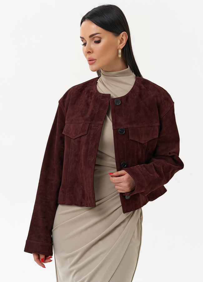 Куртка из натуральной замши  модель № 30092 универмаг малина