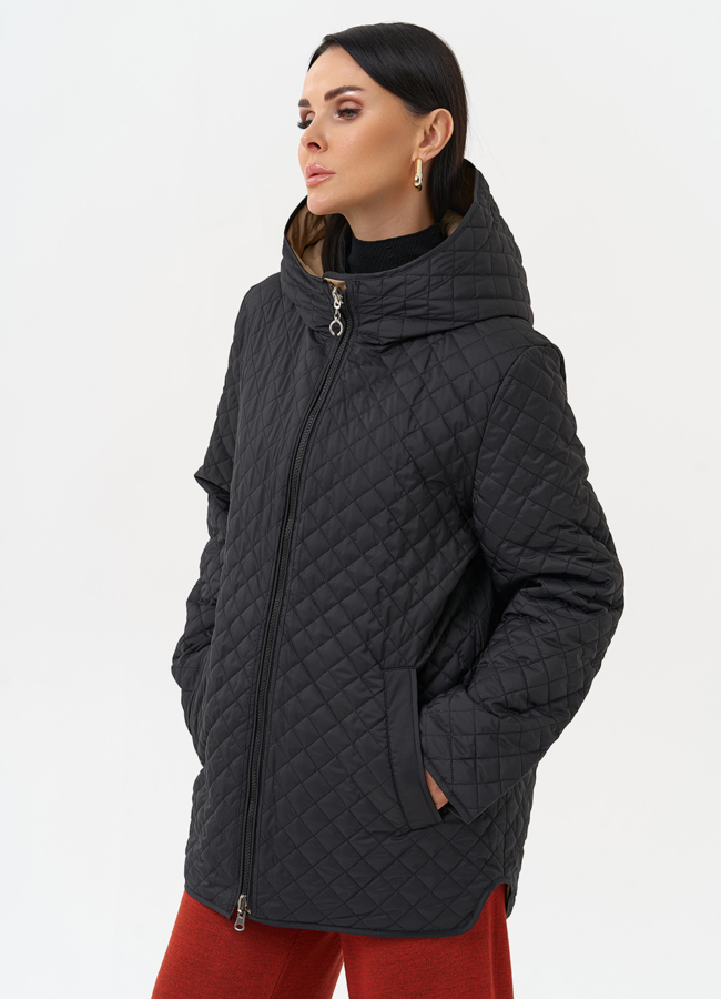 Женская двухсторонняя куртка с капюшоном модель № 30016 в рассрочку